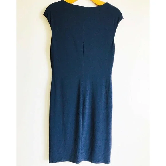 NWT Lauren Ralph Lauren Women Navy/White Midge‎ Two Tone Ruffle Sheath Dress sz6 - Picture 5 of 9